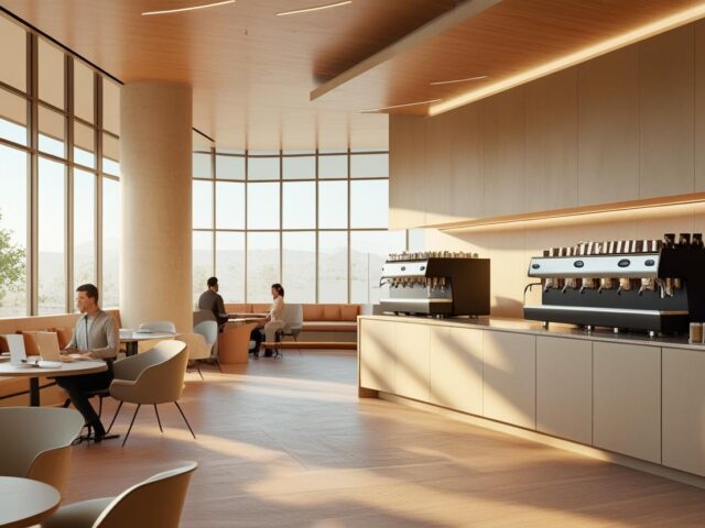 Espaços de café integrados aos escritórios: receita e design para ambientes mais humanos e produtivos