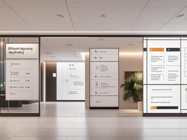 Sinalização e wayfinding eficiente em espaços comerciais