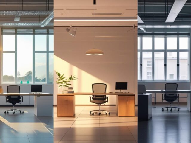 Iluminação decorativa e funcional no escritório
