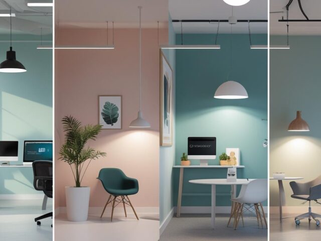 Sugestões de paletas, objetos de fundo e iluminação para ambientes de trabalho remoto com presença de marca